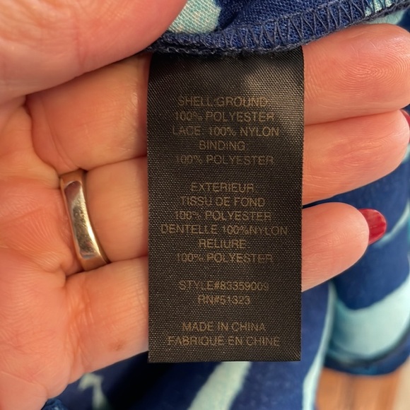 NWT Cynthia Steffe blue lace zebra pattern combo mini dress sheath size 8 - Picture 12 of 13